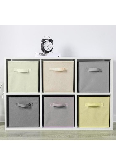 Saplı Kumaş Saklama Küpü Büyük Kapasite Kolay Erişim Katlanabilir Ağır Hizmet Oyuncakları Siyah