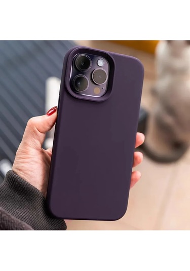 İphone Uyumlu 14 Pro Max Için Kadife Kapak Içi Derin Mor Lansman Kılıf