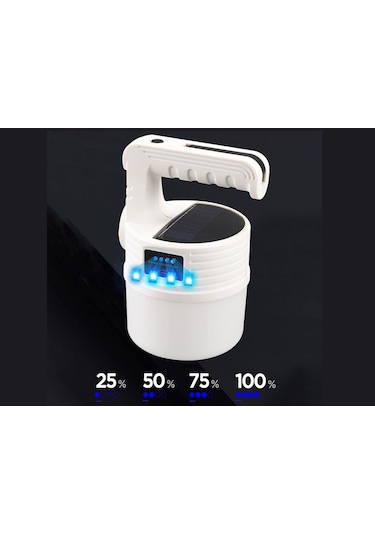 UniChrome Güneş Enerjili Solar Aydınlatma Kamp Lambası Beyaz