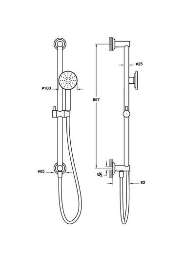 Vitra Origin Classic Sürgülü El Duşu Takımı Krom A45796