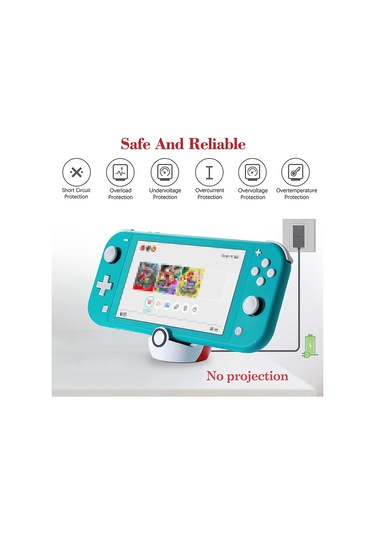 Vkemall Nintendo Switch/switch Lite İçin Taşınabilir Şarj Standı - 45 Görsel Açı, Anti Kayma, Koruyucu Silikon - Oyun Sirasinda Şarj Edin
