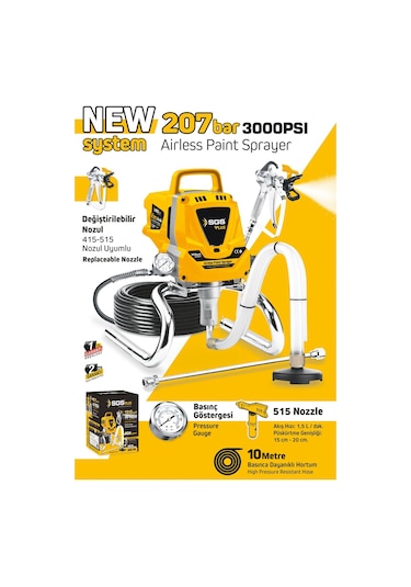 Sgs Plus SGS5280 - 207 Bar Profesyonel Elektrikli Boya Püskürtme Makinesi