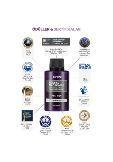 Yoğun Nemlendirici Ve Besleyici Saç Kremi Kundal Honey&macadamia Protein Treatment 100ml Baby Powder
