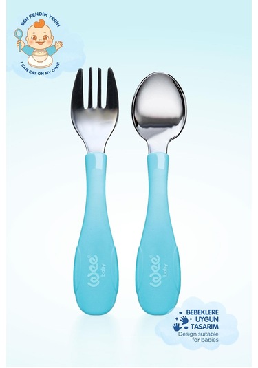 Wee Baby Süper Vakumlu Tabak Ve Çelik Kaşık Çatal Seti Erkek