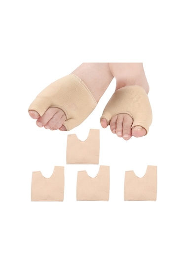 Sones 1 Çift Dişli U Şeklinde Ön Ayak Pedi Halluks Valgus Düzeltme Çorapları S Ten Rengi