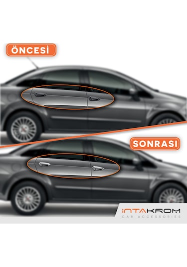 intakrom Fiat Linea Krom Kapı Kolu 4 Kapı 8 Parça 2007 ve  Sonrası