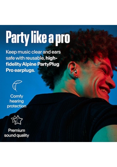 Partyplug Pro Kulak Tıkacı, 21 Db Hi-fi Koruma Şeffaf Renk
