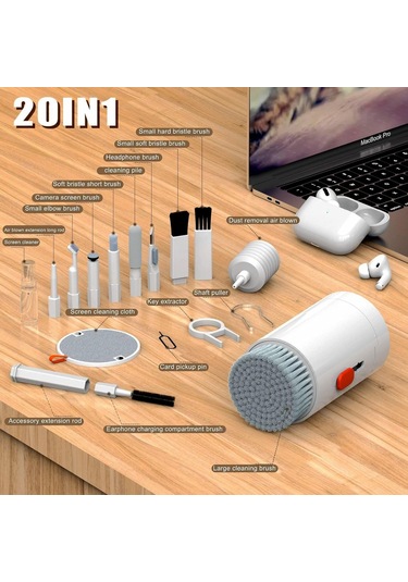 Suofeng Q20 20'li 1 Temizlik Seti: Telefon, Bilgisayar, Klavye Ve Kulaklık İçin Beyaz Sıvılı Temizleme Aleti