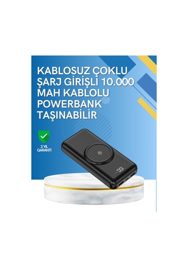 İphone Ve Android Uyumlu 10000mah Powerbank Hem Kablolu Hem Kablosuz Diğer