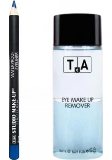 Tca Studio Make-Up Göz Makyaj Temizleyici 150 ML + Ultra Waterproof Eyeliner E04 Medium Blue