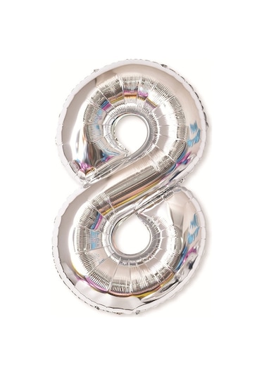 2 Adet 40 İnç Alüminyum Folyo Numarası Balonlar Doğum Günü Düğün Nişan Partisi Dekor Çocuk Top Malzemeleri 8-gümüş