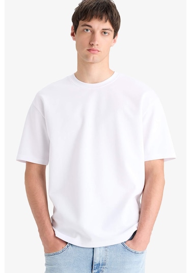 Defacto Oversize Geniş Kalıp Bisiklet Yaka Kısa Kollu Basic Düz Ağır Kumaş Tişört X3926az26spwt34 Beyaz-wt34 Defacto Oversize Geniş Kalıp Bisiklet Yaka Kısa Kollu Basic Düz Ağır Kumaş Tişört X3926az26spwt34 Beyaz-wt34