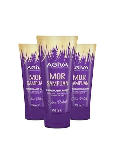 Agiva Silver Mor Şampuan 3 x 250 ML