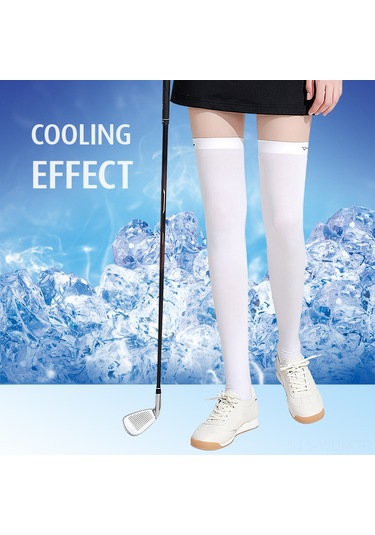 Neevoyu Kadınlar İçin Serinletici Golf Bacak Kollukları - Uzun/kısa Seçenekli Beyaz