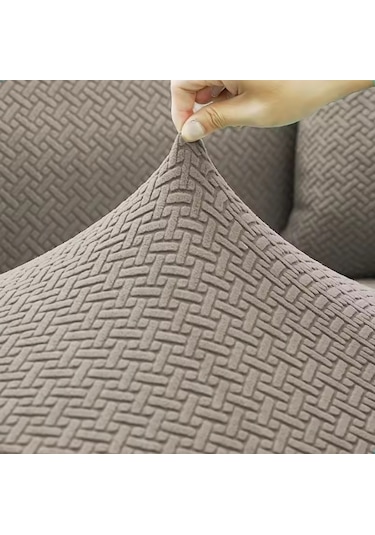 StarMall Tuğla Desen Koltuk Örtüsü Çekyat Kılıfı 3311 Takım Vizon