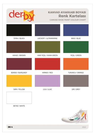 Derby Kırmızı Kanvas - Bez / Kumaş Ayakkabı Boyası 100 Ml