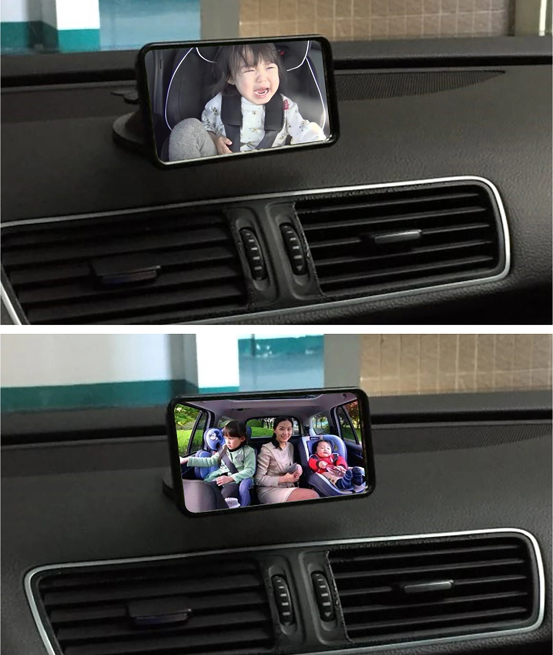 Neevoyu Oto Çocuk Gözlem Aynası - Kare Siyah Akrilik Bebek İzleme Aracı Czc-302