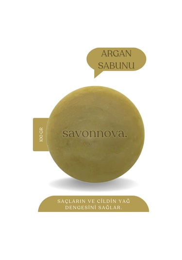 Doğal Argan Sabunu, Ciltler İçin Katkısız Sabun, Argan Yağlı Sabun 100gr