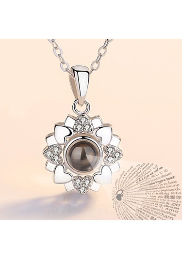 Chavin 100 Dilde Seni Seviyorum Projeksiyon Kalp Kolye Ed07By Beyaz