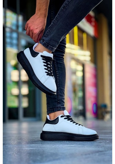 Luis A Costa Lc101 Beyaz Arka Siyah St Bağcıklı Erkek Ayakkabı Renkli