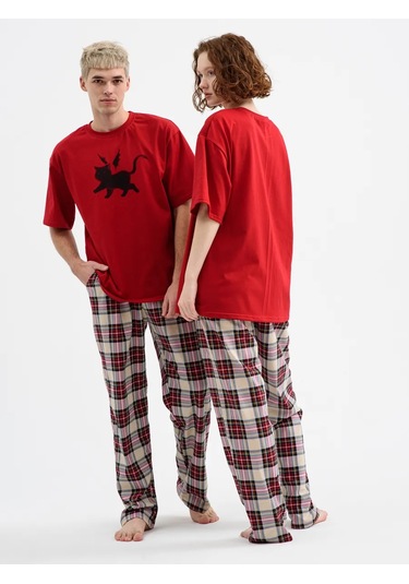 Sunnydress Official Pamuklu Eşofmanlı Pijama Takımı 279638355 Bordo