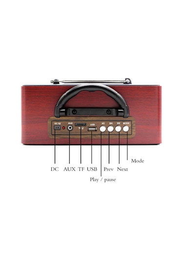 Şarjlı Nostaljik Radyo Meier M-111Bt Bluetoothlu-Kumandalı Usb-Sd
