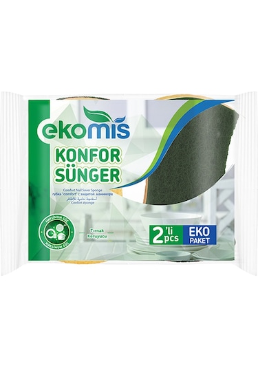Ekomis Konfor Oluklu Bulaşık Süngeri 2 Adet