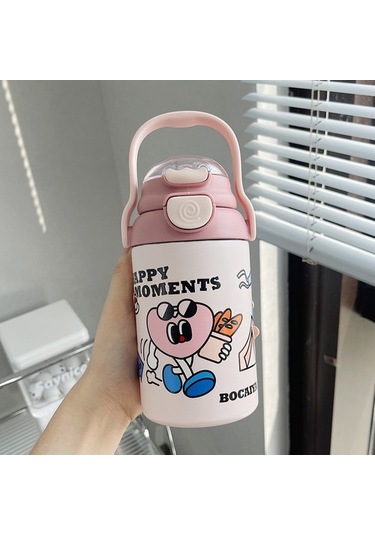 Clothing Finds Kızlar Için Termos Kupa 2024 Çocuklar Için Yeni Yüksek Değerli 316 Paslanmaz Çelik Su Bardağı Taşınabilir Sevimli Hasır Bardak Telw0ı Pembe