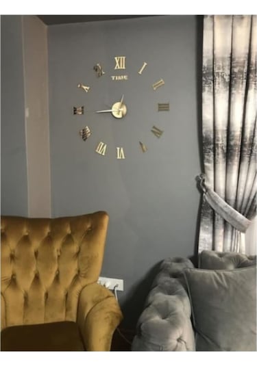 Dekoratif 3D Ayna Pleksi Duvar Saati - Ücretsiz Kargo !!! (447485040) Siyah