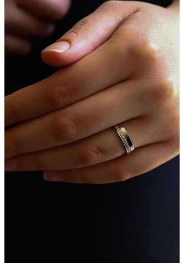 Semiz Altın Beyaz Yarımtur Altın Alyans