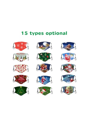 Wezone "yeniden Kullanılabilir Yıkanabilir Noel Desenli Maske - Çocuk Ve Yetişkinler İçin Rahat Koruma" Çok Renkli