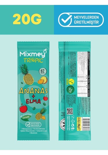 Mega Karışık Meyve Bar Paketi 50 Adet Sağlıklı Atıştırmalıklar Vegan, Glutensiz 20gr X 50 Adet