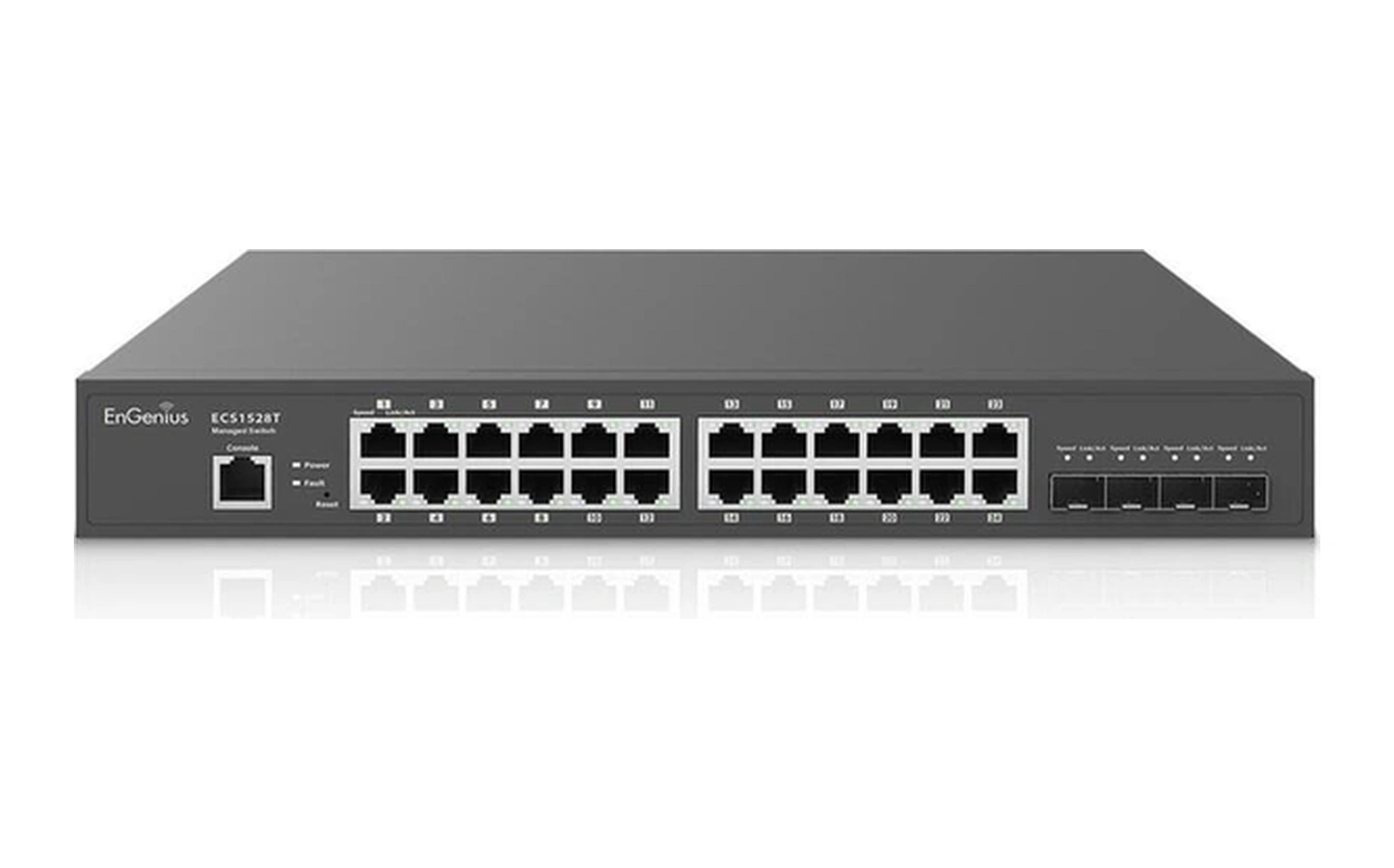 Ecs1528p Poe+ Switch 24 X 10/100/1000 Port, 4 X Sfp+ 10gig Port, L2+ 24-port Poe+, 240w-117019