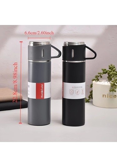 Trendooze Gaojunshop01 500ml Termos İzgara Tutucu 3'lü Kupa Takımı Yeşil Yeşil