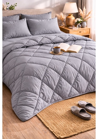 Formeya Antrasit Gri Soft Kışlık Yorgan Tek Kişilik 155X215