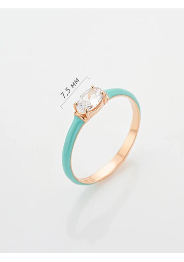 Vladlena 925 Ayar Gümüş Emaye Ve Taşlı Altın Yüzük 327336119 Altın