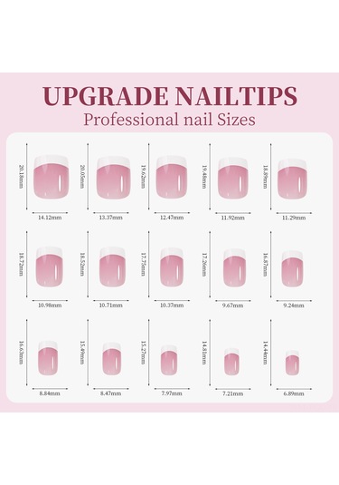 Ruicoo 15 Boyutlu 9 Renkli Fransız Stili Jel Tırnak Uçları - Hızlı Uygulama, Güçlü Tutuş, Doğal His