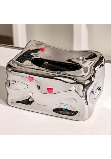 Suntek İskandinav Tarzı Yüz Tuvalet Kağıdı Rafı Gümüş Gümüş