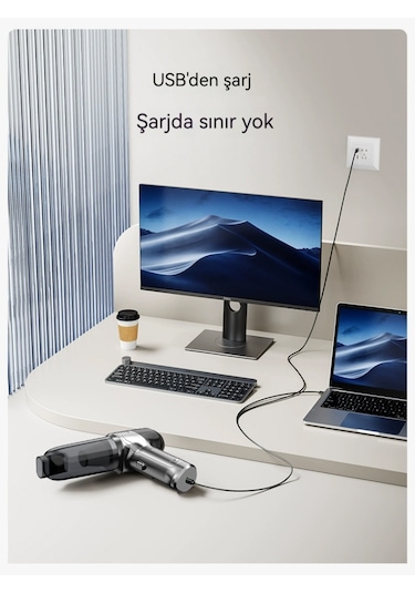 Güçlü Ve Yüksek Güçlü Araç Elektrikli Süpürgesi-turuncu