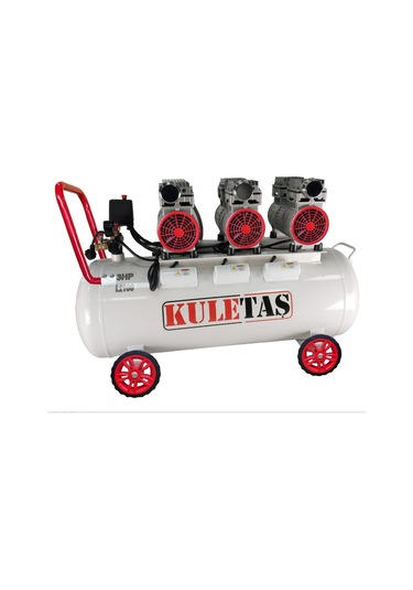 Kuletaş Hava Kompresörü Yağsız Sessiz 100 Litre Üç Motorlu 3 Hp