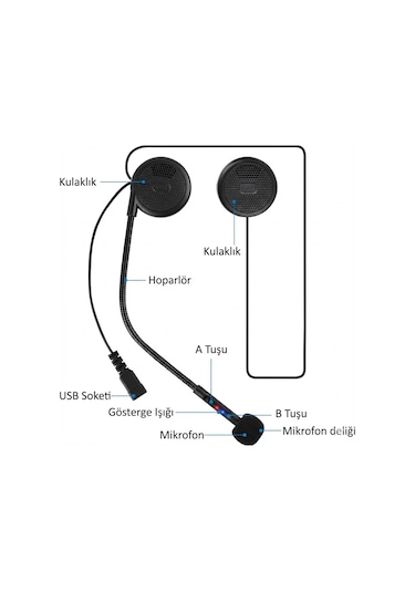 Universal Motosiklet Kaskı İçin Bluetooth Kulaklık Eller Serbest