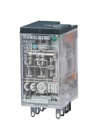 Schneider RXM2LB2BD 24VDC 2A2K/5A Kalın 8pin Röle