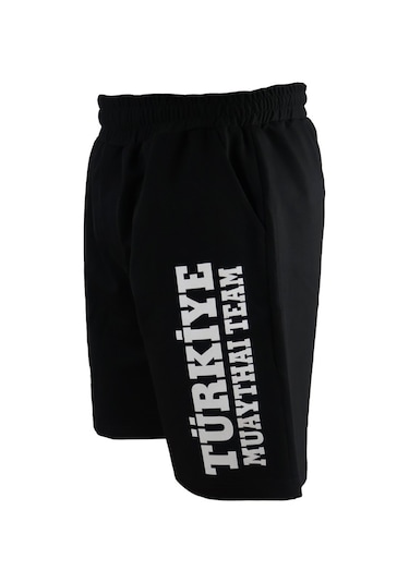 Dragondo Mt3038 Muaythai Şortu Türkiye Muay Thai Team Baskılı Siyah Şort Siyah