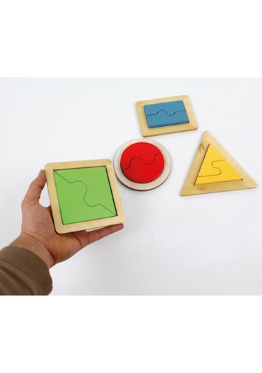Ahşap Parça Bütün Tekli Geometrik Set