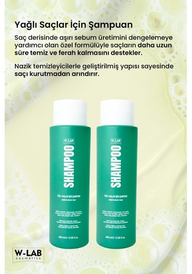 W-Lab Cosmetics Yağlı Saçlar İçin Şampuan 400 Ml