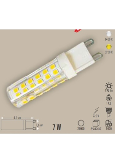 5 Adet Cata Ct 4248 7w Kapsül Ampül G9 Duy 6400k Beyaz Işık