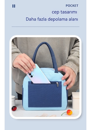 Ikkb Yeni Ürün Basit Renk Eşleştirme Alüminyum Folyo Isı Yalıtımı Büyük Kapasiteli Öğrenci Öğle Yemeği Çantası Sarı