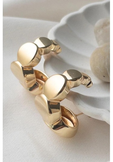 Oqqo Sıralı Daire Halka Küpe Altın