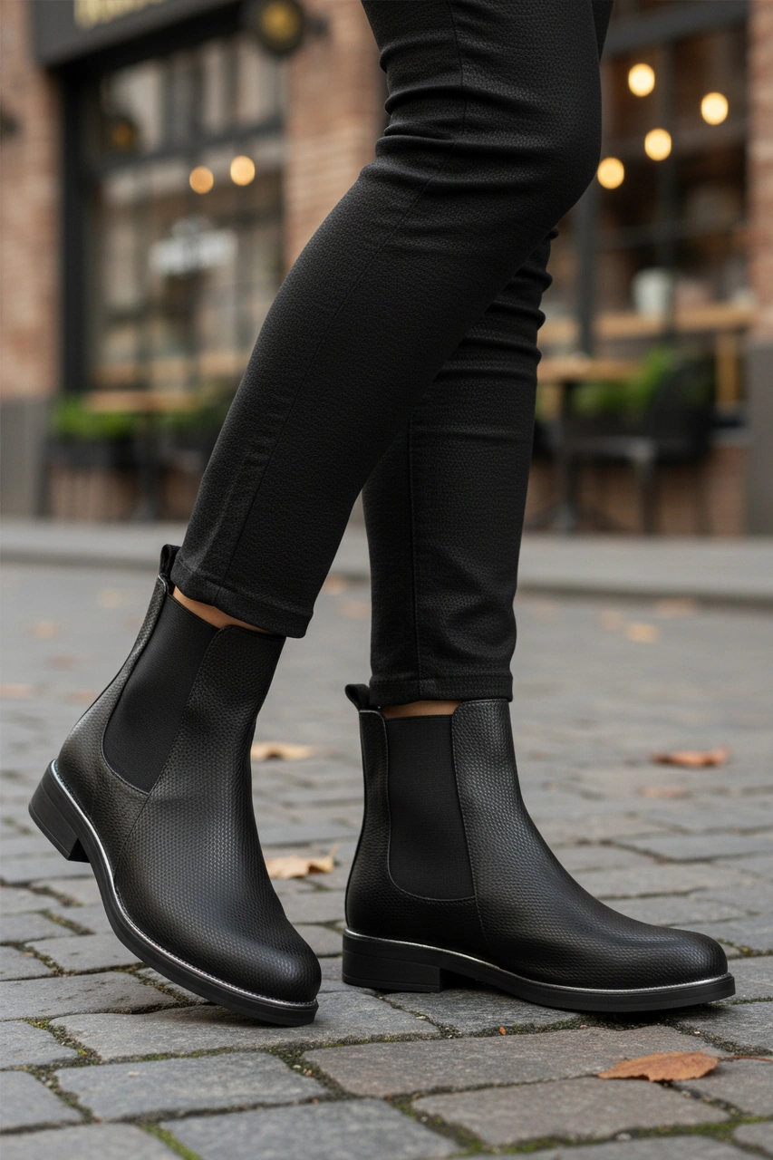 Pierre Cardin Siyah Floter Kürklü Kadın Chelsea Bot Çok Renkli