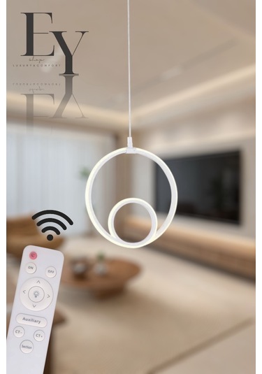 Ey Shop Beyaz Damla Göz Model 3 Renk Led Kumandalı Avize Beyaz